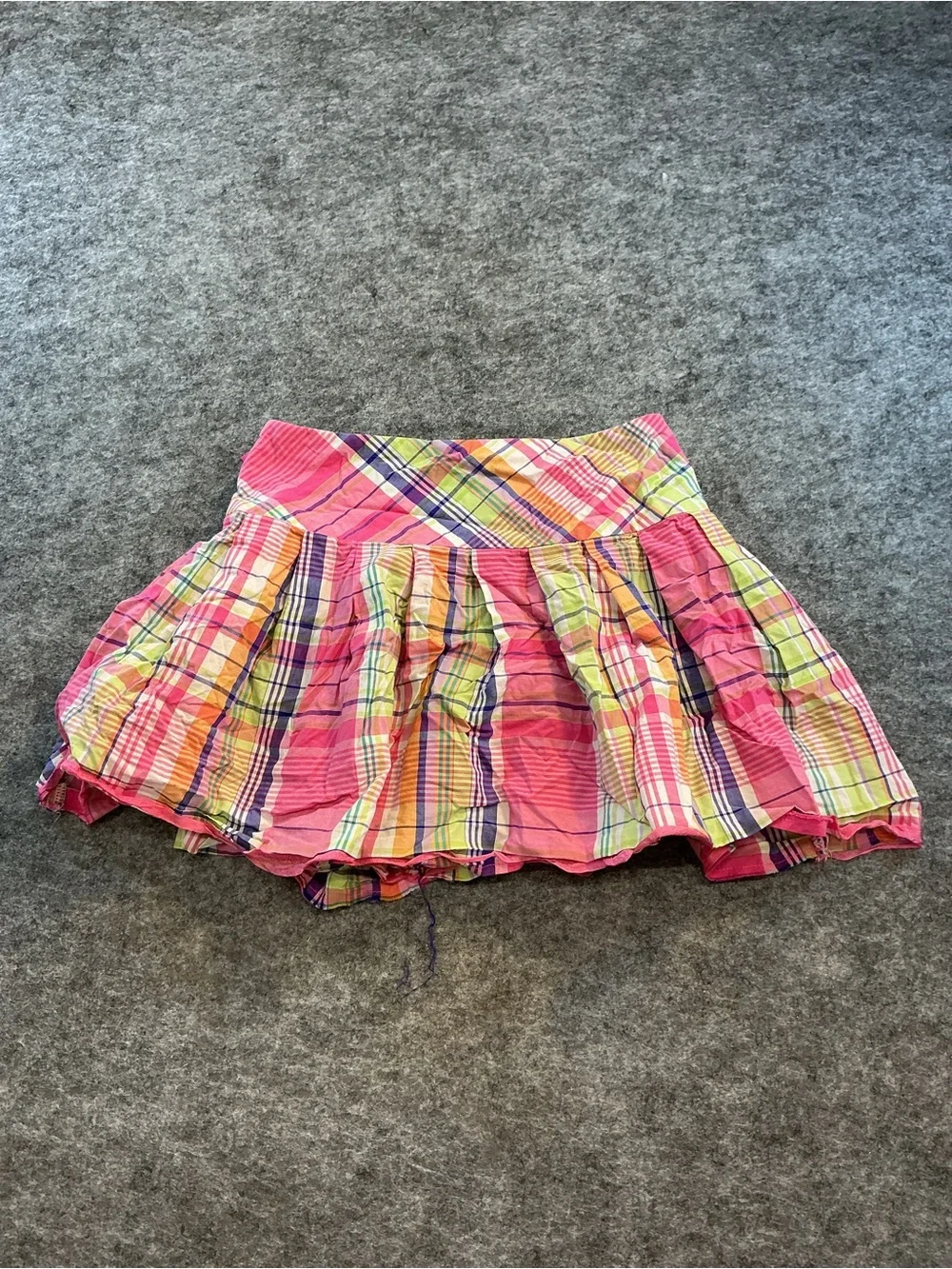Ralph Lauren Bright Pink Plaid Pleated Skirt - Girls Size 12